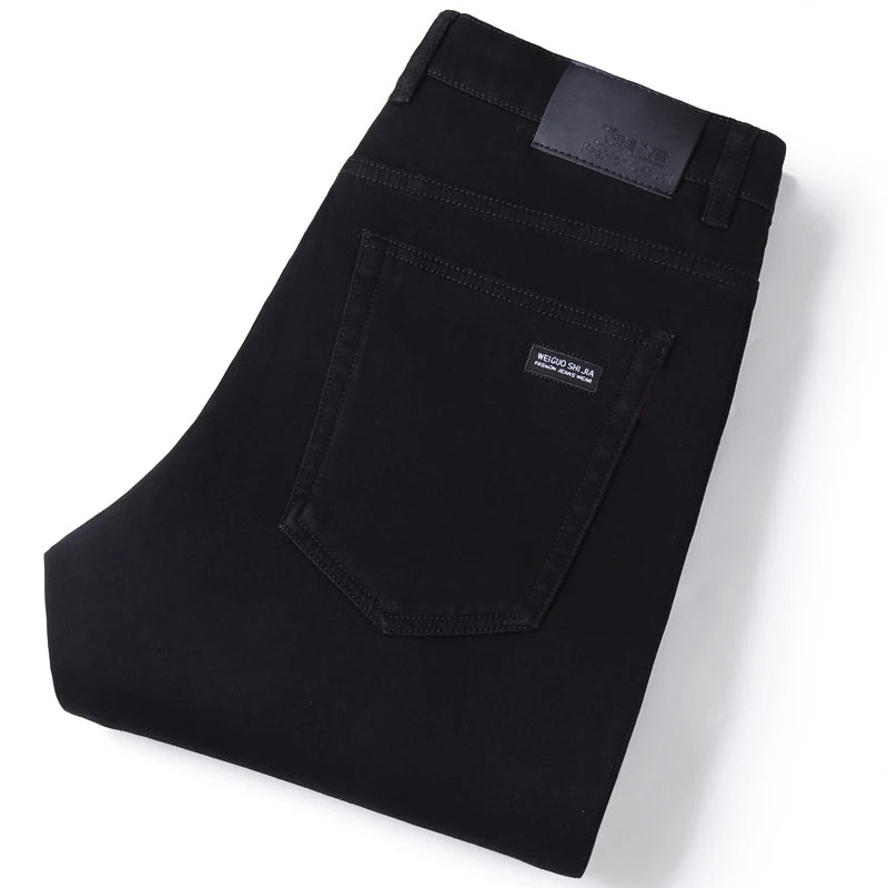 Calça Albert Jeans Preta Slim Elástica