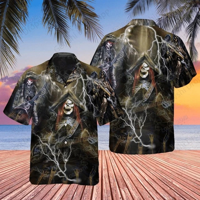 Camisa Halloween Design Havaiano 3D