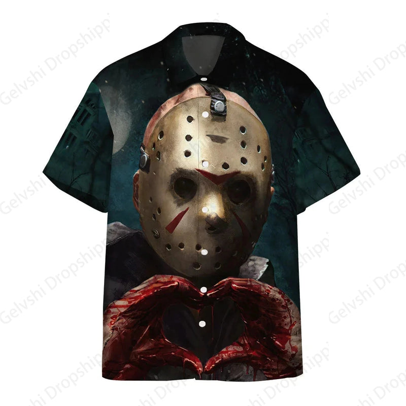 Camisa Halloween Design Havaiano 3D